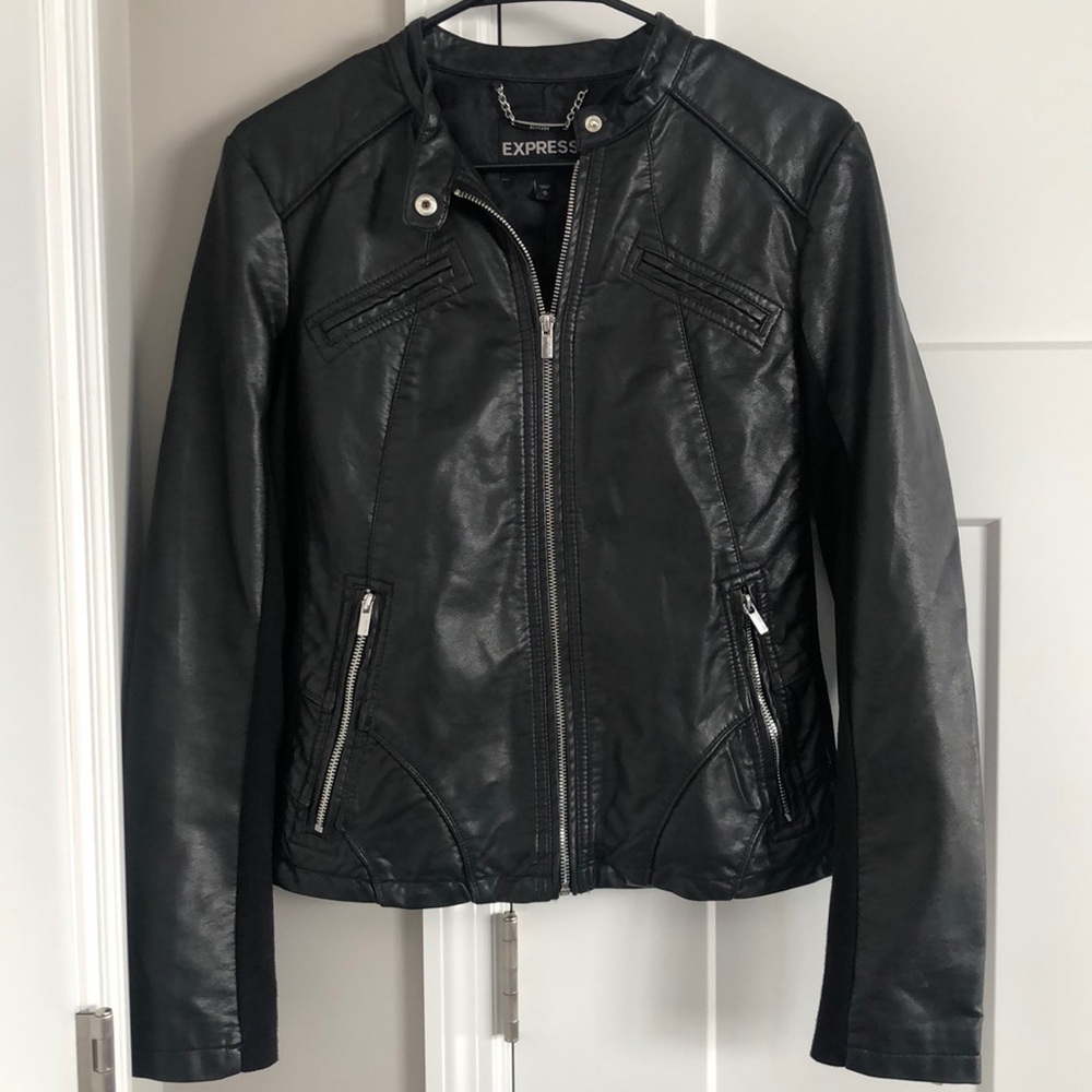Express Black Faux Leather Jacket